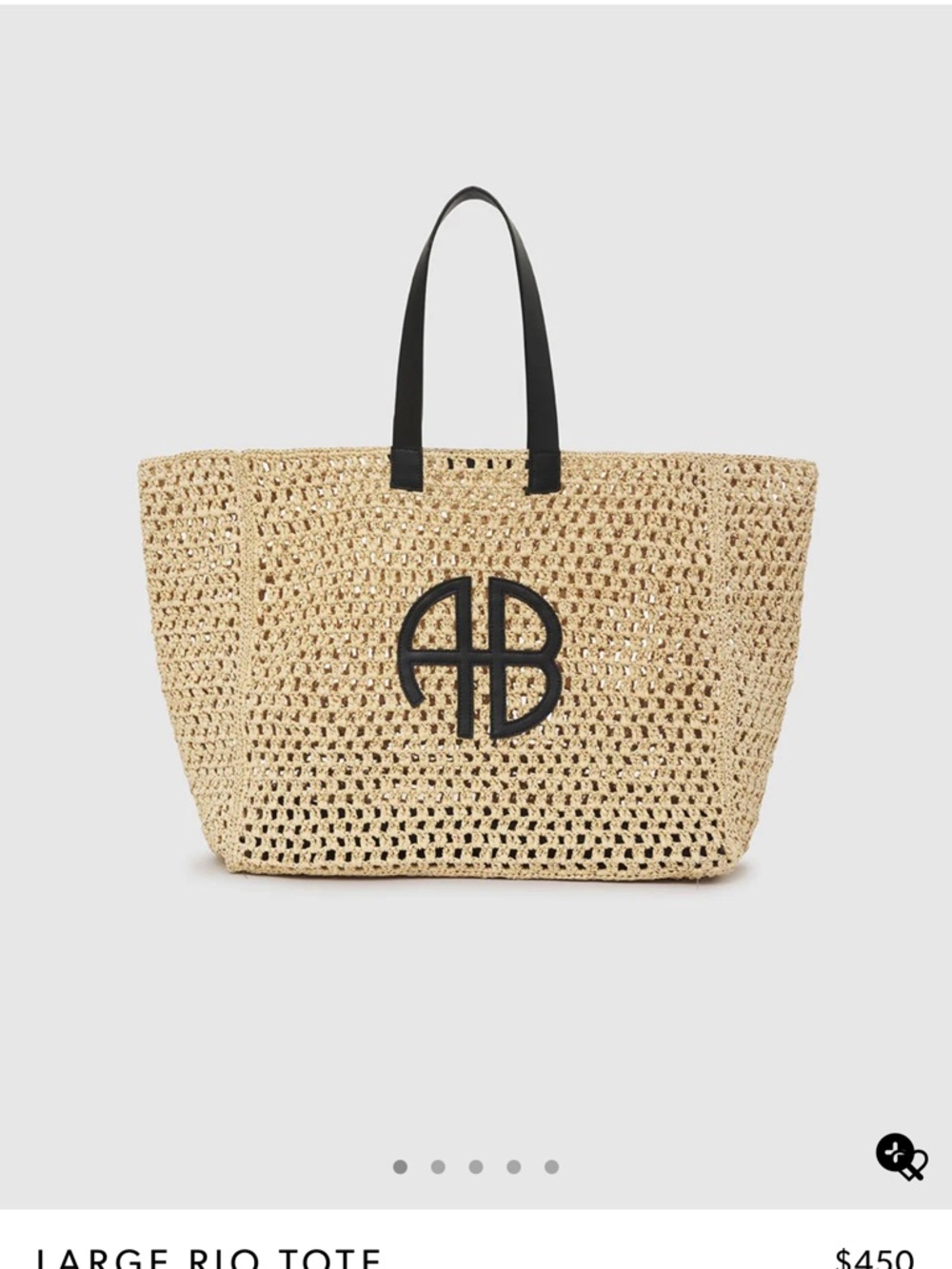 Anine Bing Large Raffia Tote Bag
